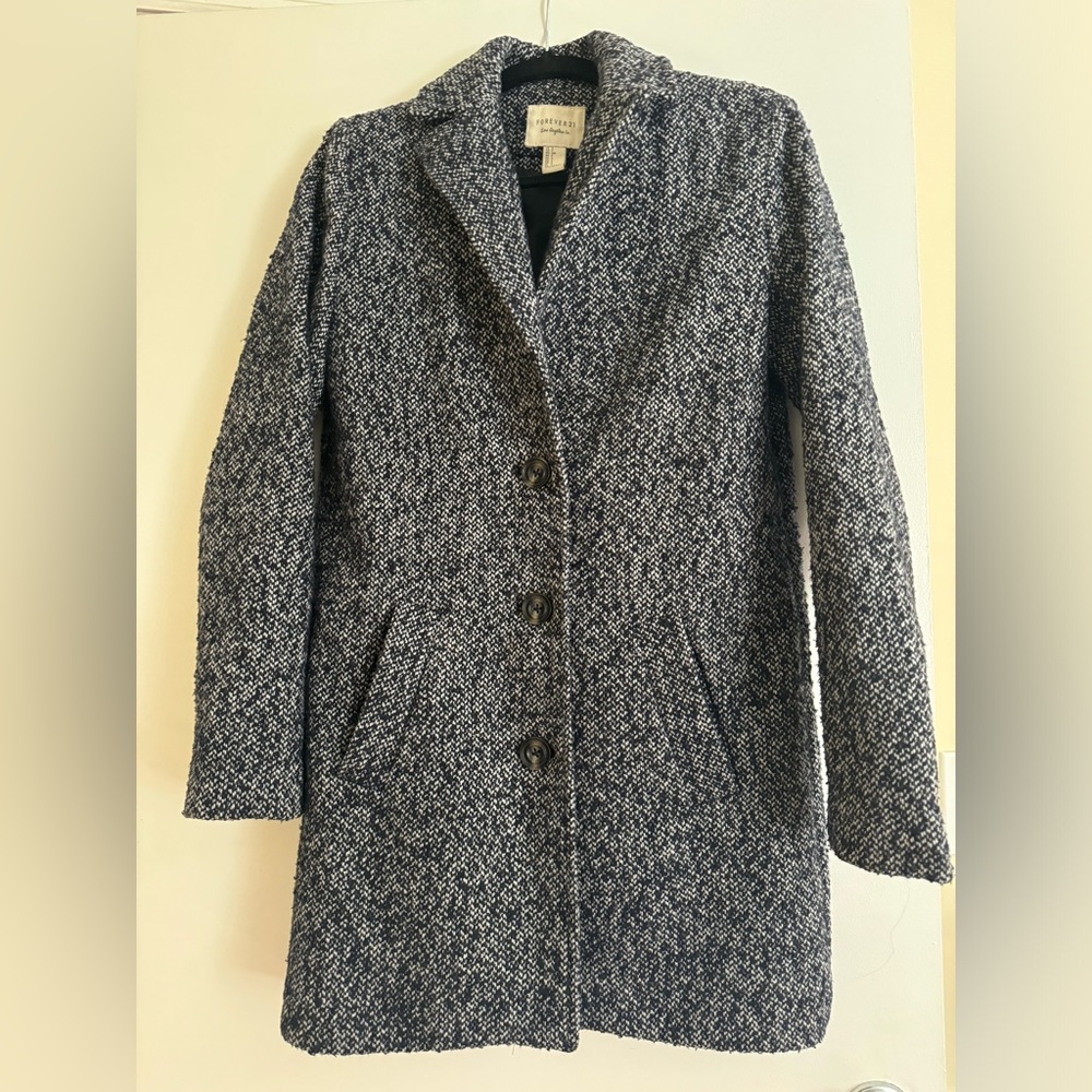 Forever 21 Blue Wool Coat